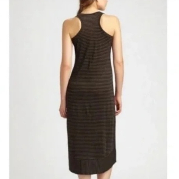 Eileen Fisher racer back linen striped high low beachy Boho dress Quiet Luxury - Picture 3 of 6
